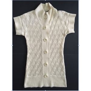 Trina Turk Wool Cashmere Short Sleeve Sweater